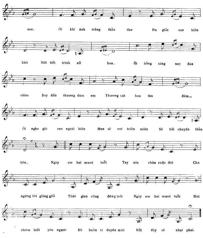 Sheet nhạc Ngày Em Hai Mươi Tuổi 2